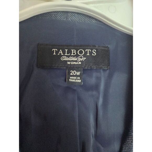 NWOT Talbots Women Blue Grey 100% Linen 1 Button Single Breasted Blazer size 20W - Picture 7 of 9